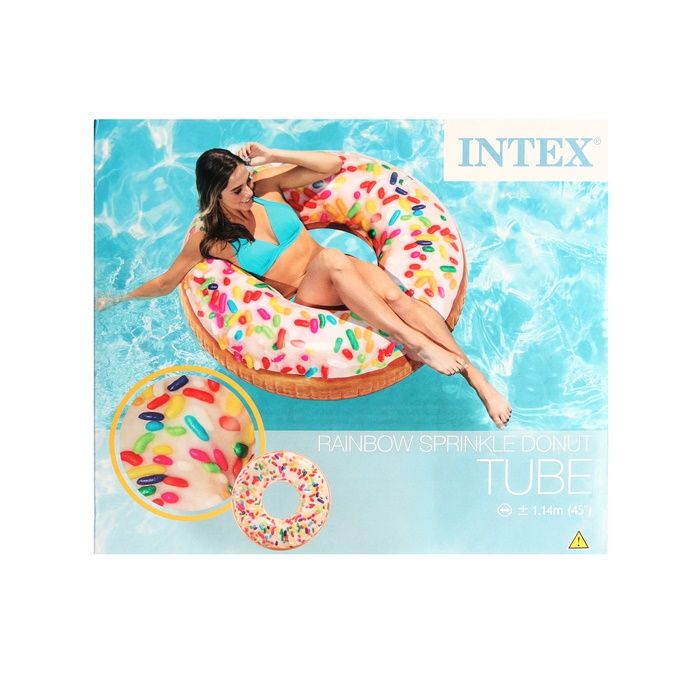 круг intex пончик с карамелью 107х99 см