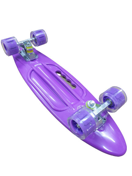 скейтборд пластиковый с принтом, с ручкой, колеса pu со светом, стойка:al