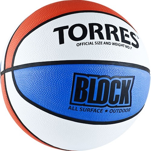 мяч баскетбольный torres block р7 в02077