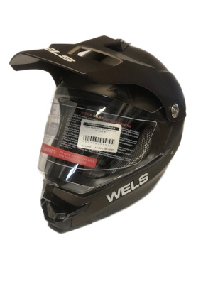 Шлем кроссовый 819-7 WELS DOT титановый матовый M съемный визор