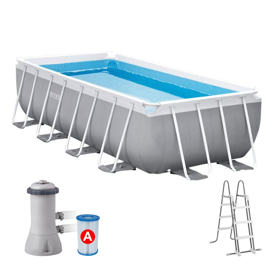 бассейн каркасный intex 100х200х400 см + фильтр,лестница 28350