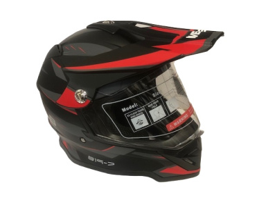 Шлем кроссовый 819-7 WELS DOT чёрно-красный матовый XL съемный визор