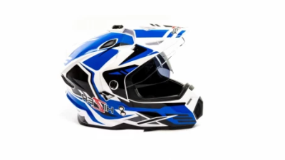 Шлем 6802 J HIZER white/blue 2 визора
