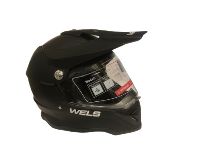 Шлем кроссовый 819-7 WELS DOT черный матовый S съемный визор