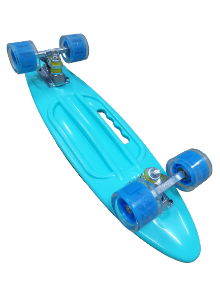 скейтборд пластиковый с принтом, с ручкой, колеса pu со светом, стойка:al