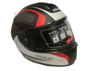 Шлем 66 М WELS двойной визор DOT чёрно-красный матовый ХL